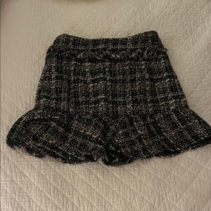 Chic Black and White Tweed Women Skirt